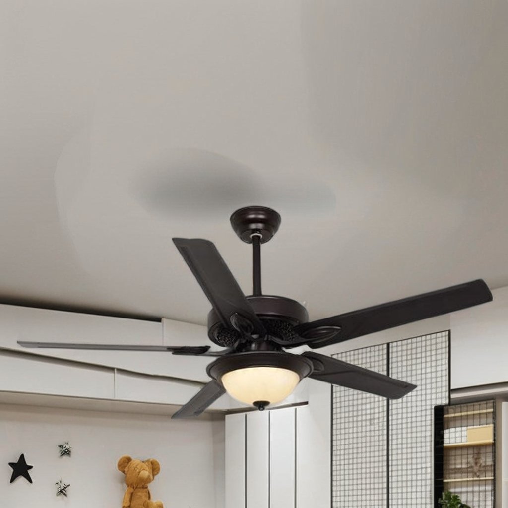 48-inch ceiling fan lamp outdoor indoor bedroom with LED lamp industrial retro style iron leaf fan lamp with remote control