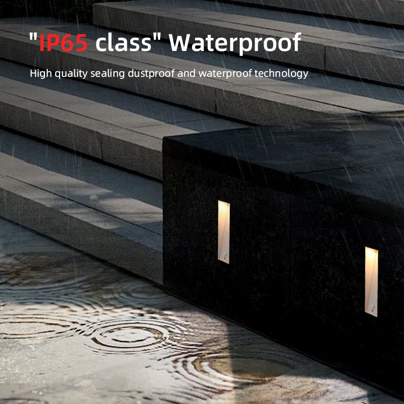 GONSU frameless led step lights waterproof outdoor 3w square stair light with motion sensor