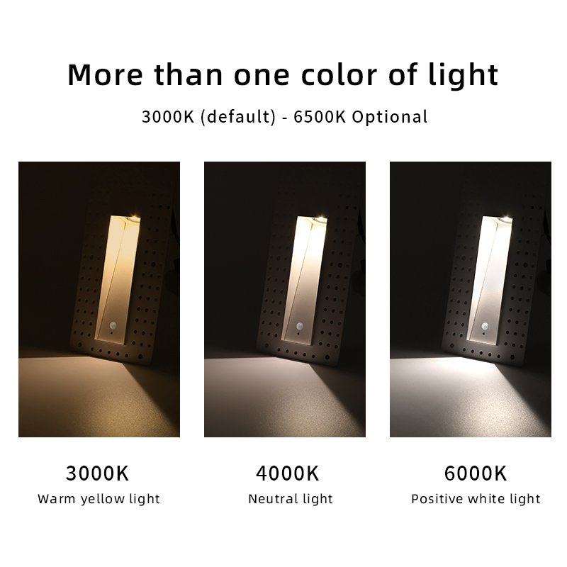 GONSU frameless led step lights waterproof outdoor 3w square stair light with motion sensor