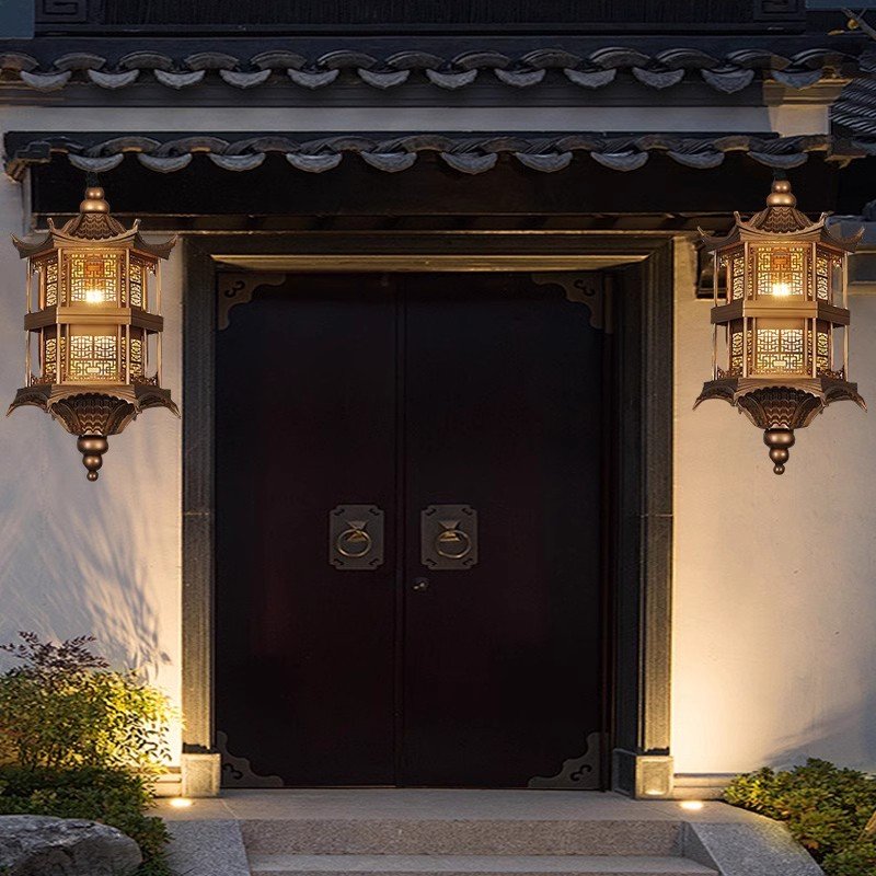 New Chinese Zen chandelier antique restaurant wall lamp Palace corridor ancient building outdoor courtyard hanging lanterns