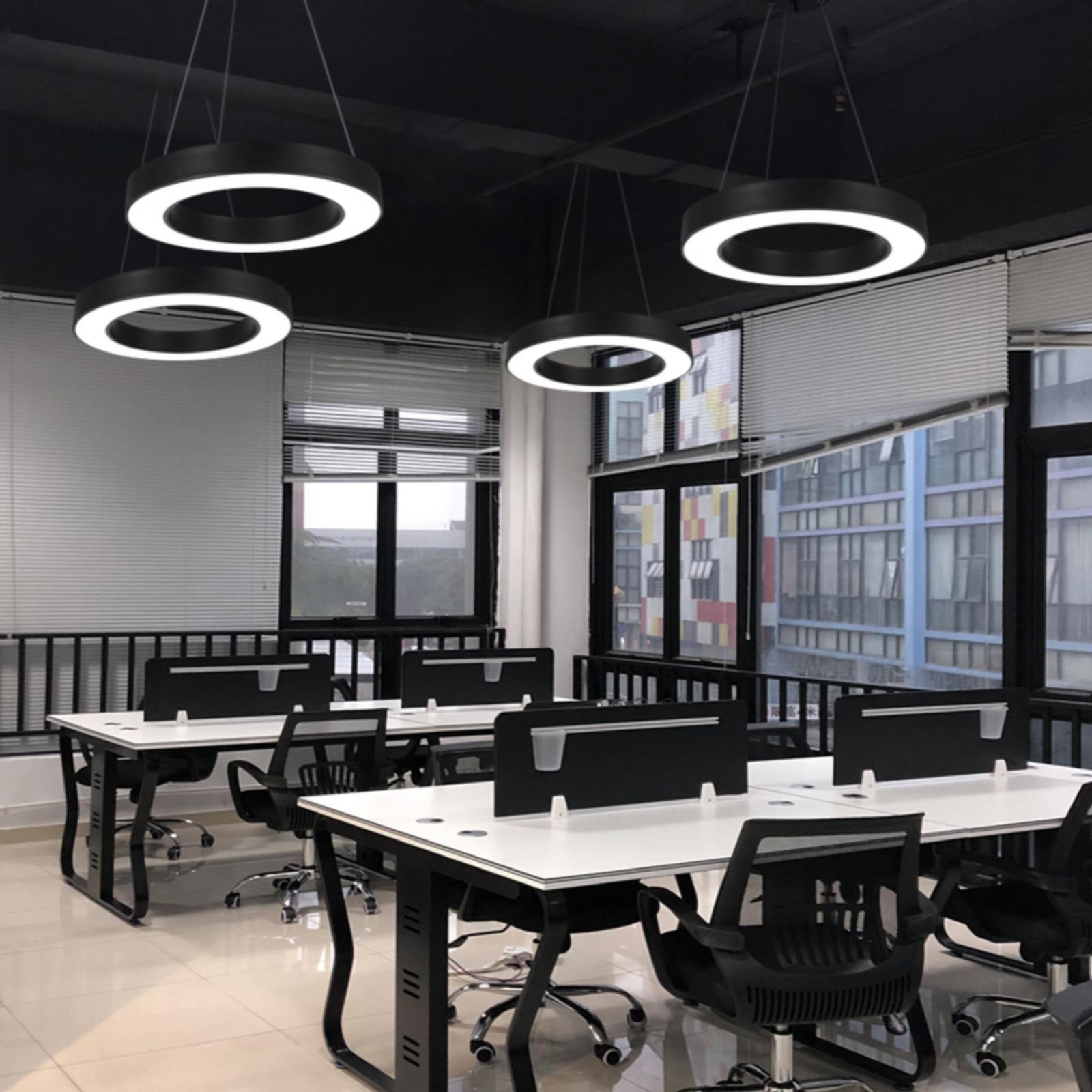 Modern LED Hotel Chandelier Circle Linear Lighting for Office Restaurant Ceiling Round Circle Nordic Pendant Light For Hotel