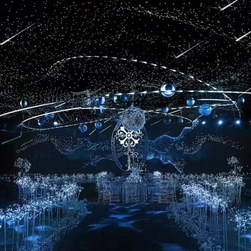 Wedding LED Decorative Props Iron Net Starry Light Ceiling Sky Scene Decorations Birthday Party DIY Fishing Net Light