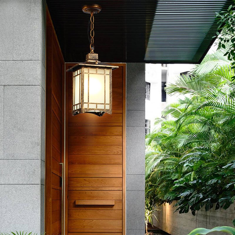 New Chinese style outdoor pendant lampoutdoor waterproof IP65courtyard balconycorridor doorSolar garden light pendant