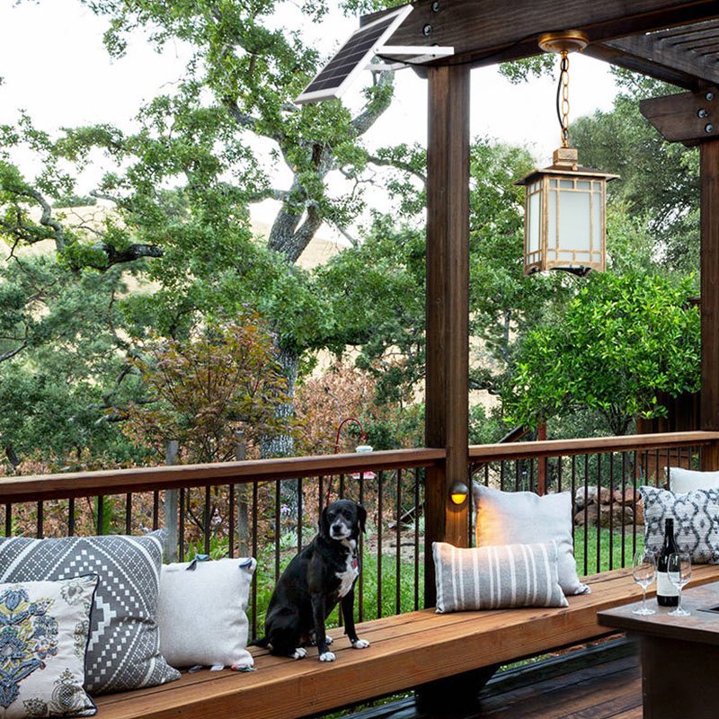 New Chinese style outdoor pendant lampoutdoor waterproof IP65courtyard balconycorridor doorSolar garden light pendant