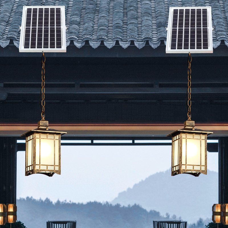 New Chinese style outdoor pendant lampoutdoor waterproof IP65courtyard balconycorridor doorSolar garden light pendant
