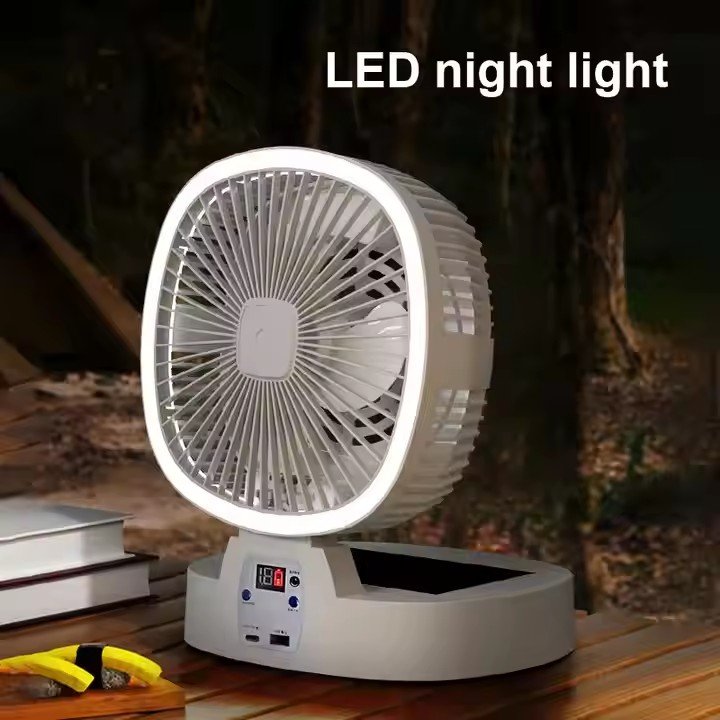 Modern Mini LED Solar Electric Rechargeable Portable Fan Light Home Ceiling Hand Fans Car Application Remote Control Wholesale