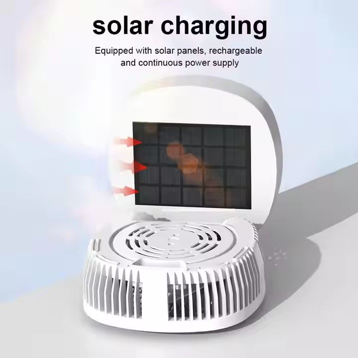 Modern Mini LED Solar Electric Rechargeable Portable Fan Light Home Ceiling Hand Fans Car Application Remote Control Wholesale