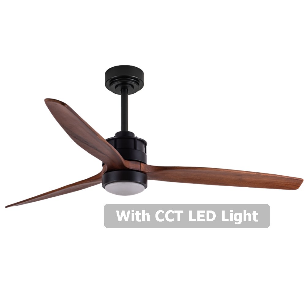 Modern Premium Durable Outdoor Gazebo Ceiling Fan with Wood Blades, LED Light, Damp Rated, Waterproof & UV-Resistant Paint