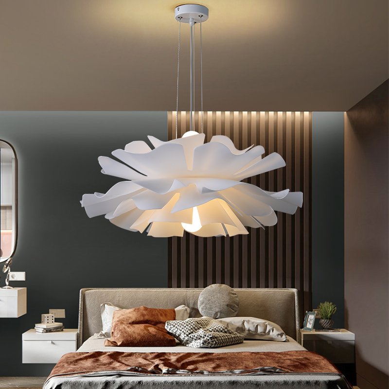 Nordic Design Simple Modern Led Warm Indoor Outdoor Chandelier Ceiling Bedroom Light Petals Chandeliers Pendant Lights