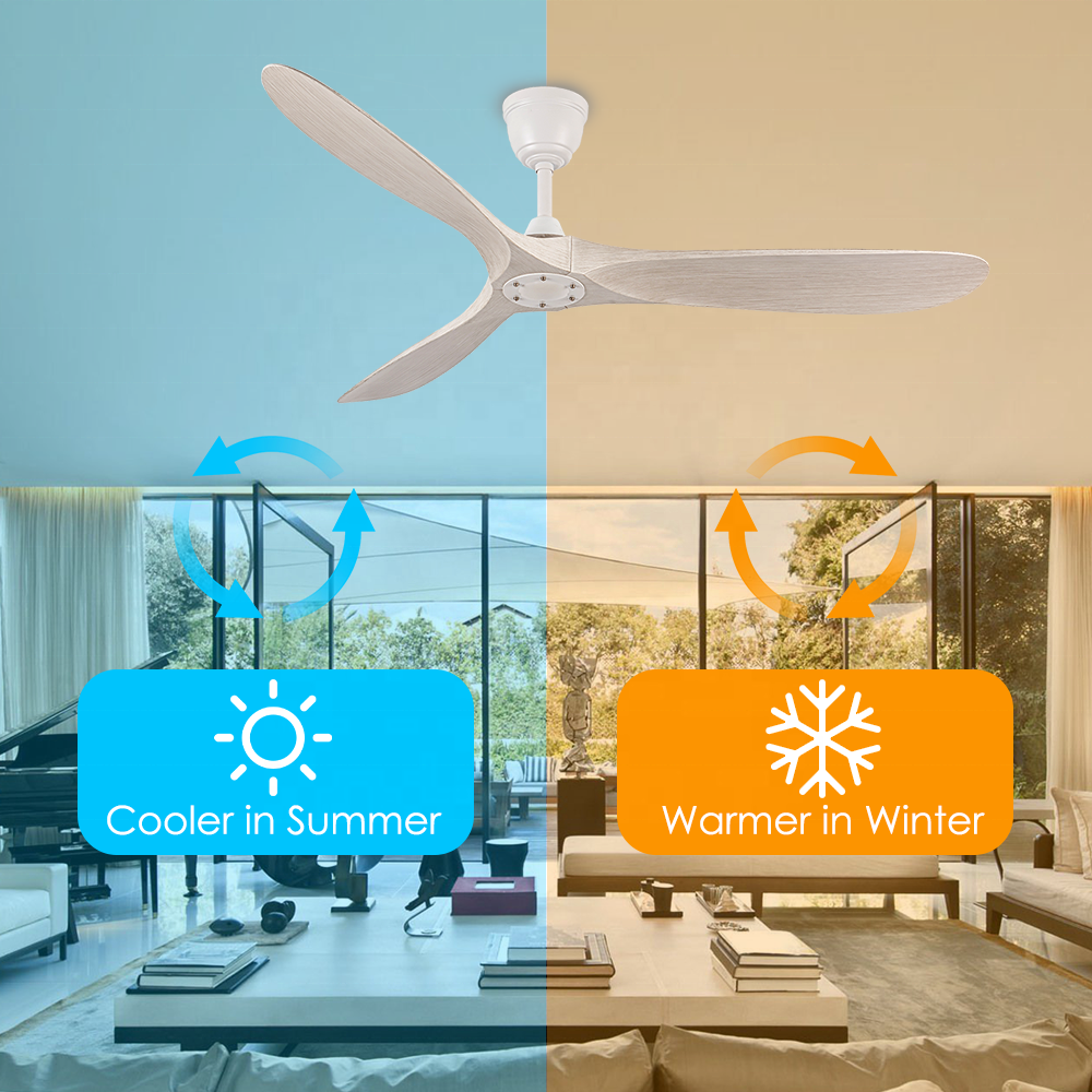 New design 60" ABS decorative Reversible BLDC Motor Ceiling Fans for home without light