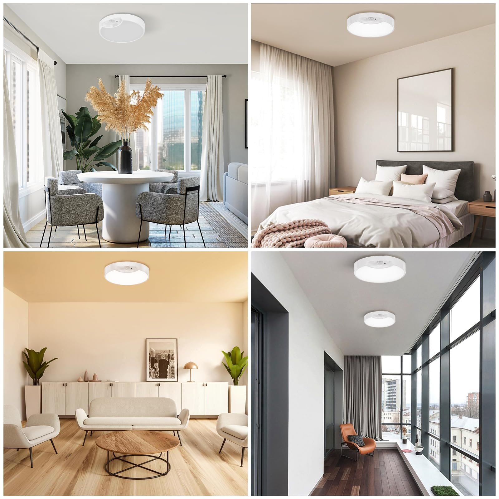 TSINYE LED Modern Battery Ceiling Light Motion Sensor with Remote Control for Bedroom Hallway Motion Activated Overhead Light