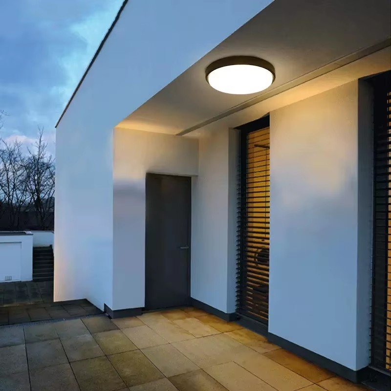 Outdoor wall Light Round plastic Sconce lamp balcony bathroom waterproof ceiling lamp courtyard garden exterior wall Lighting