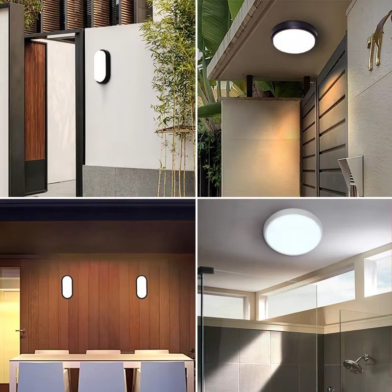 Outdoor wall Light Round plastic Sconce lamp balcony bathroom waterproof ceiling lamp courtyard garden exterior wall Lighting
