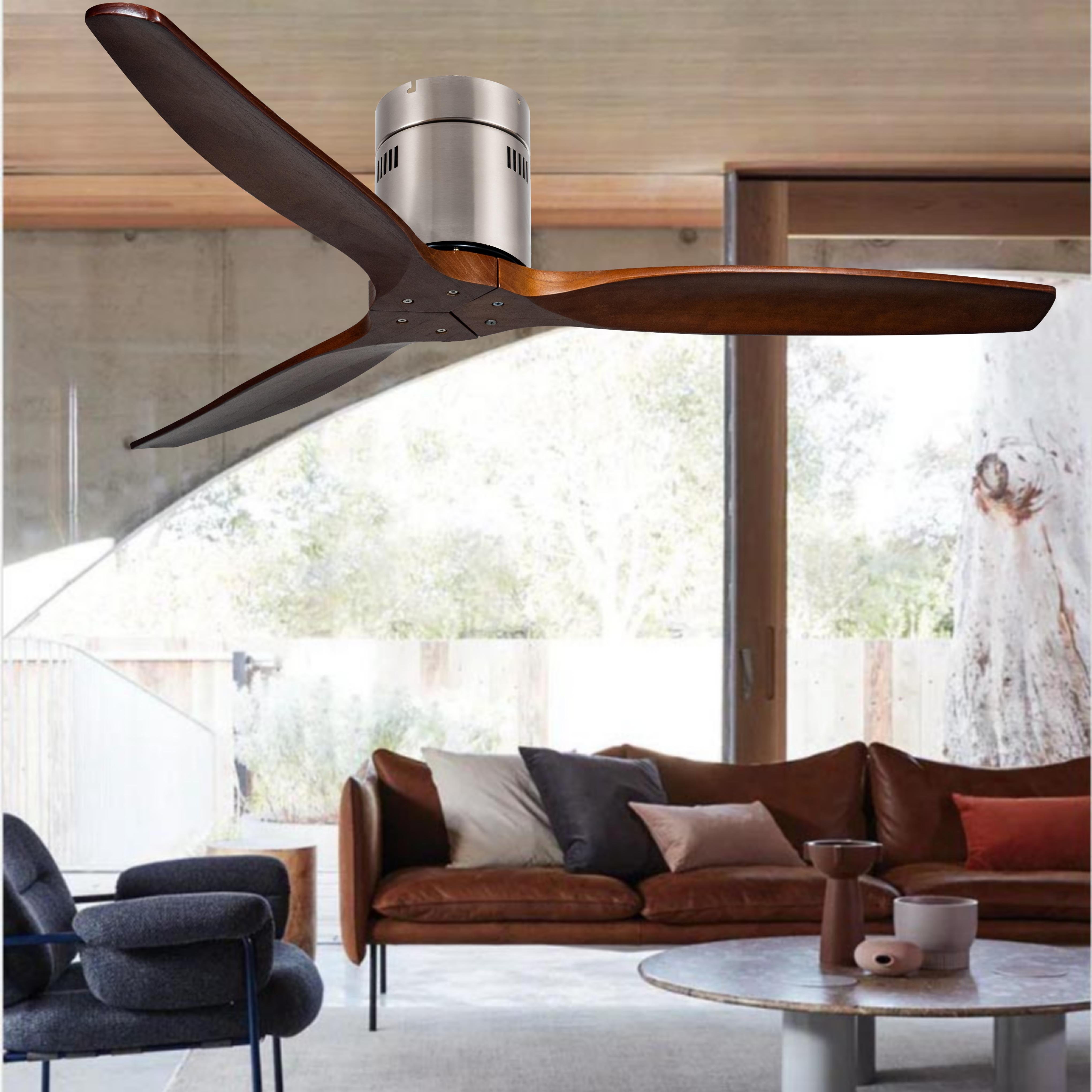 52 inch OAK wooden 3 blades Ceiling fan with remote control and high air flow metal motor cover ceiling fan