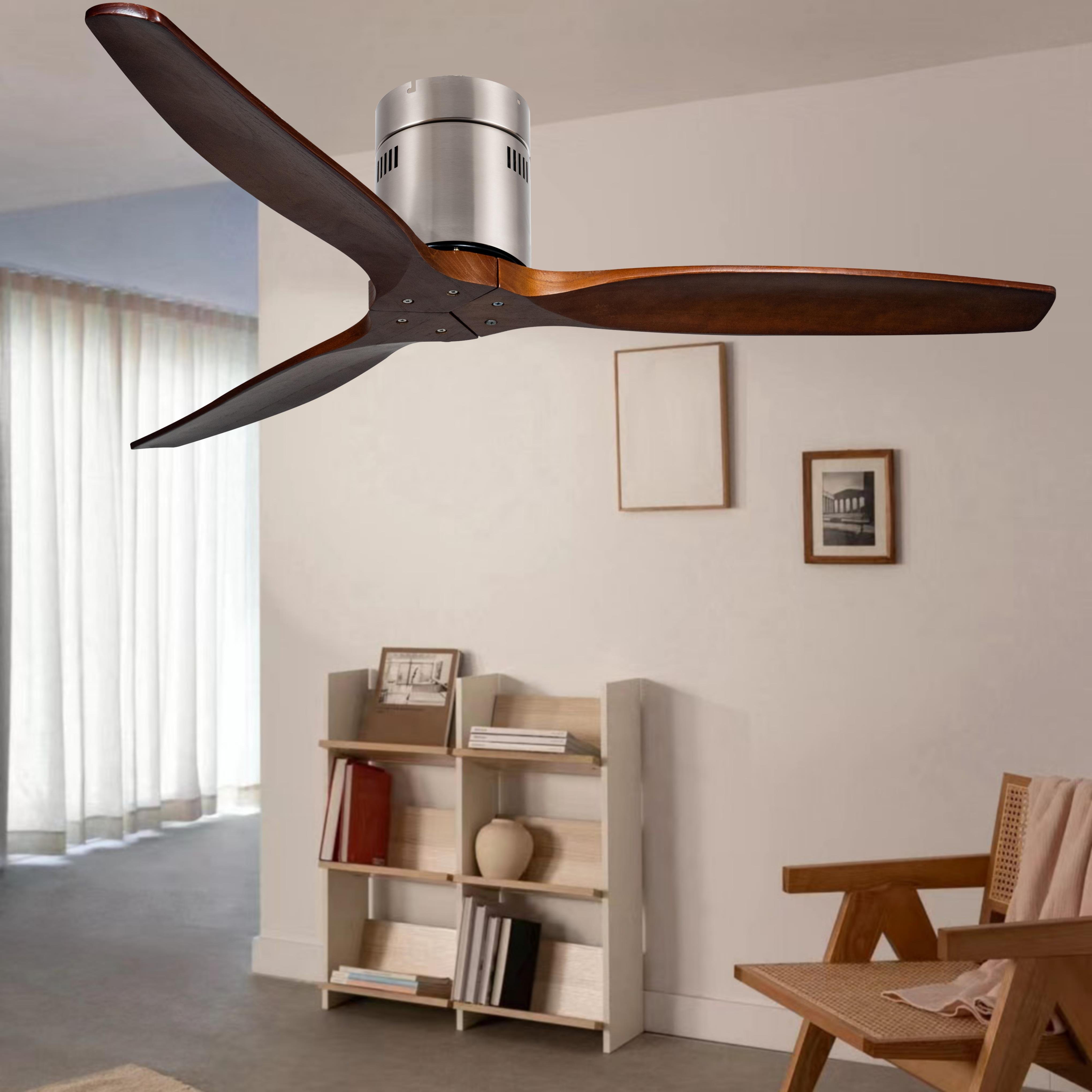 52 inch OAK wooden 3 blades Ceiling fan with remote control and high air flow metal motor cover ceiling fan