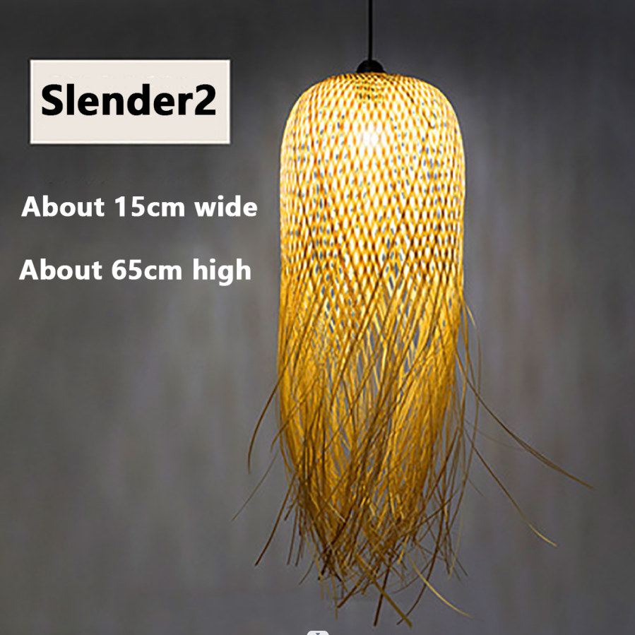 Modern Indoor Hanging Hand-woven Lamp Restaurants Decorative Handmade Rattan Pendant light