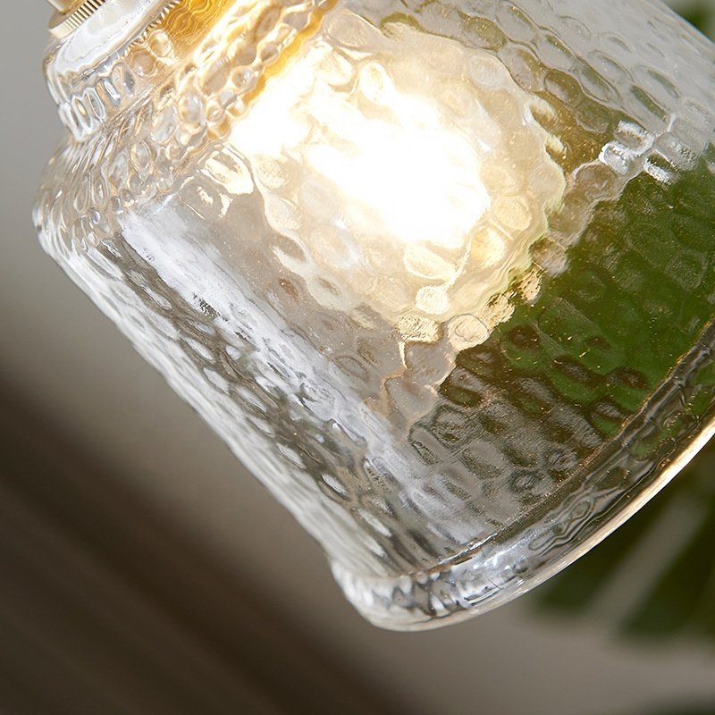 Nordic glass lamp retro restaurant brass single head small personality creative bar decorative glass pendant light