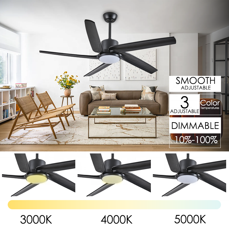 Wholesale 52" Hot Selling Reversible DC modern solid wood ceiling fan light with remote
