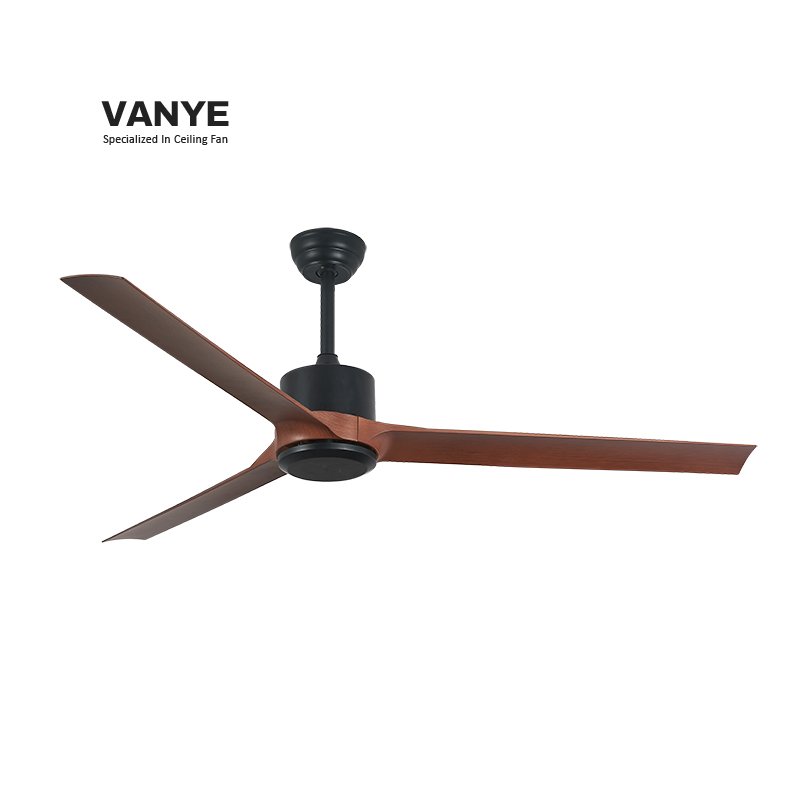 vintage rustic wood color ABS plastic blade indoor outdoor ceiling fan without lights black remote control ceiling fans no light