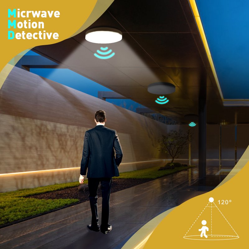Surface Mount Decorative Hotel Ceiling Lamp Modern Round IP65 4CCT Led Ceiling Lights for Outdoor