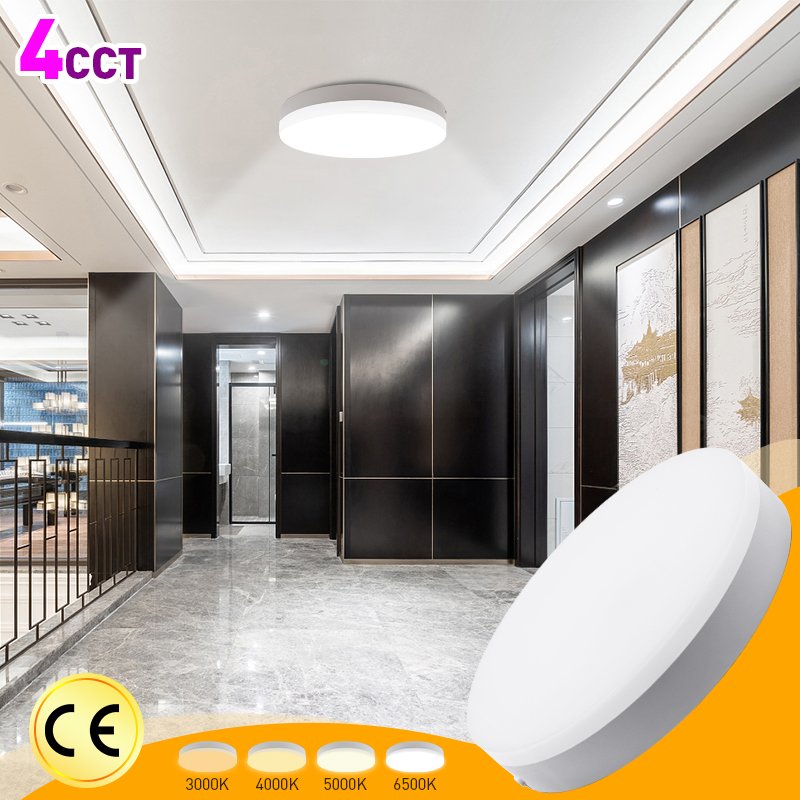 Surface Mount Decorative Hotel Ceiling Lamp Modern Round IP65 4CCT Led Ceiling Lights for Outdoor