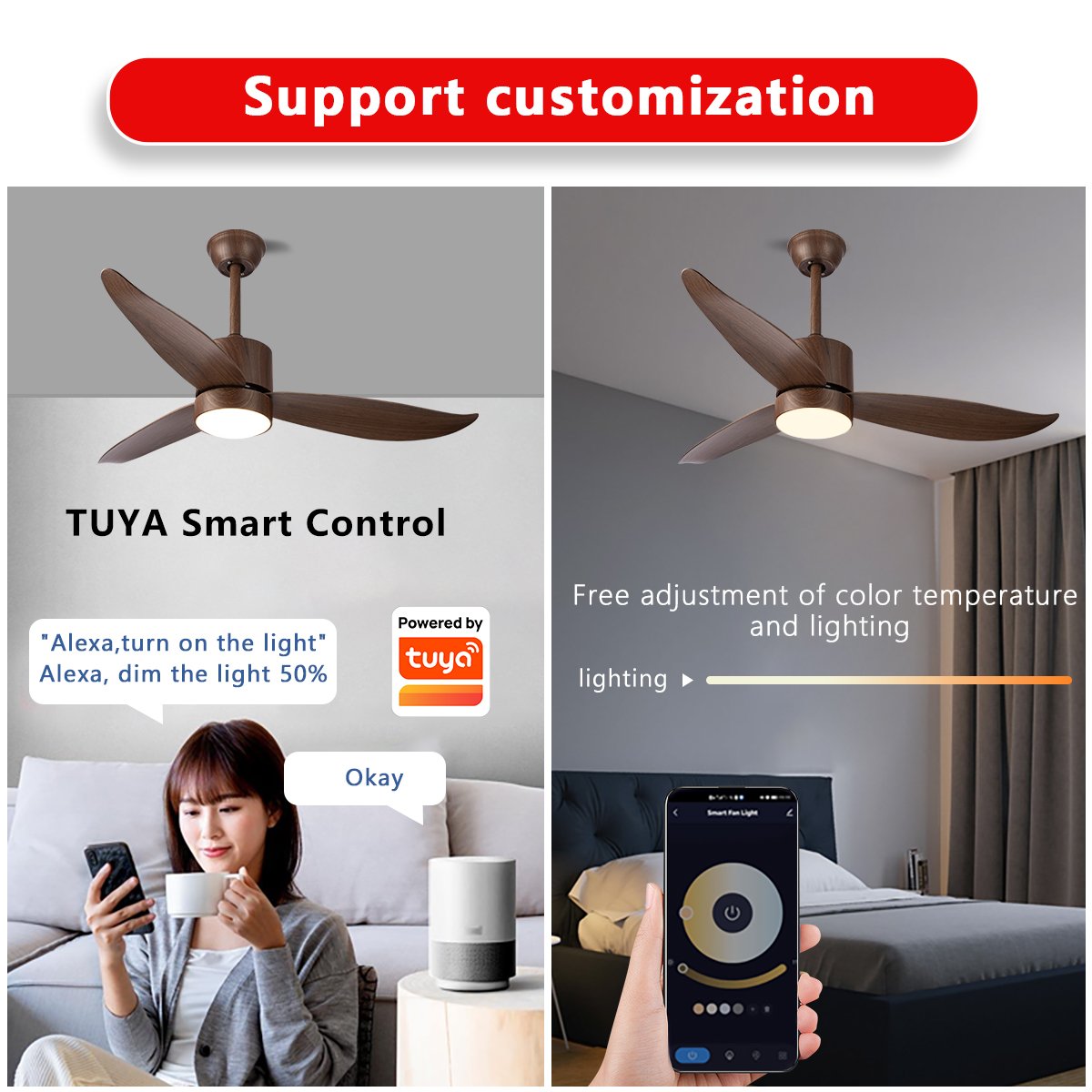 SLYNN Remote Control Designer Modern Led Ceiling Light Chandelier Ceiling Fan Light