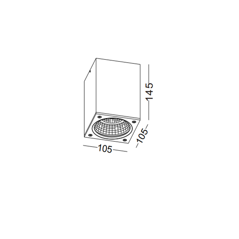 Black outdoor modern square shape 12W COB led ceiling light