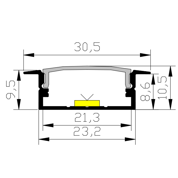 LED linear light embedded in aluminium channel ceiling concealed led surface mounted with edge aluminium alloy light channel