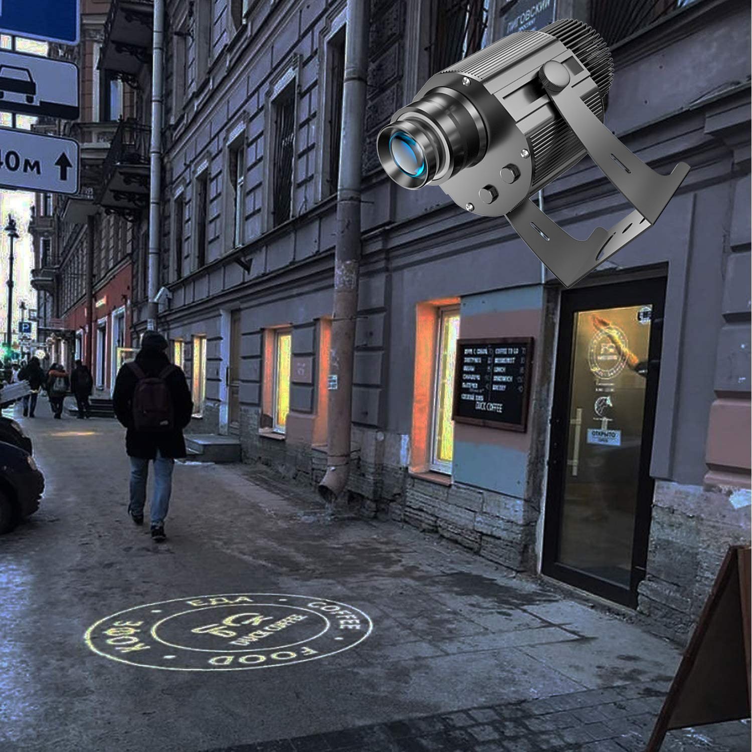 YoiJoys gobo 80W Outdoor Waterproof IP67 Big Power wall projector projector 4k laser night light projector led shop lights