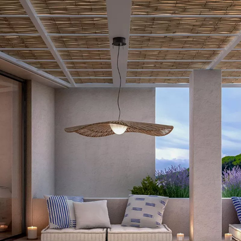 High quality Outdoor Waterproof IP65 Terrace Pavilion Garden Creative Rattan Outdoor Hanging Lamp garden lights