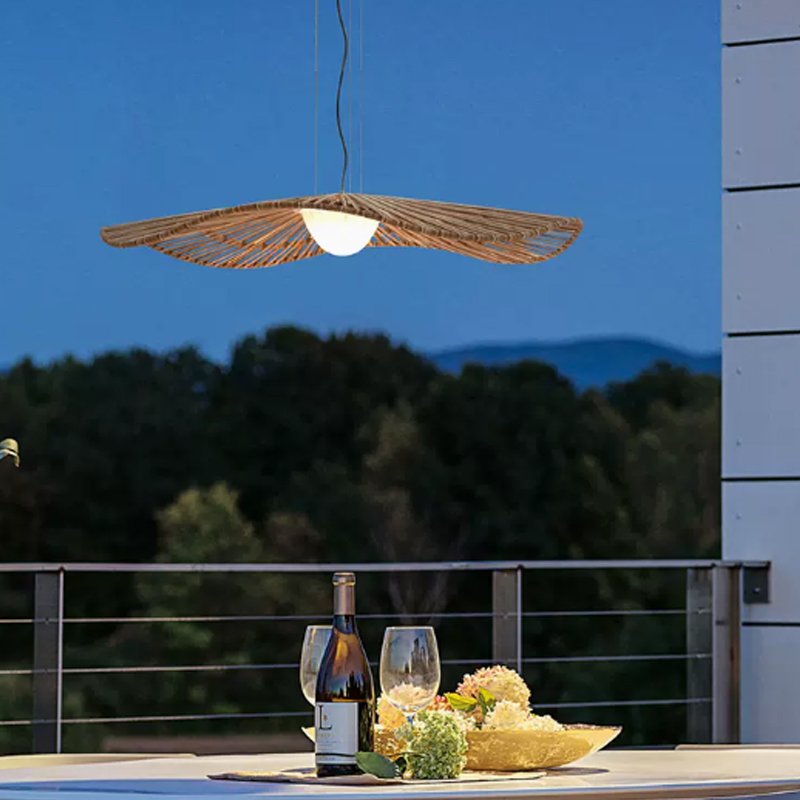 High quality Outdoor Waterproof IP65 Terrace Pavilion Garden Creative Rattan Outdoor Hanging Lamp garden lights