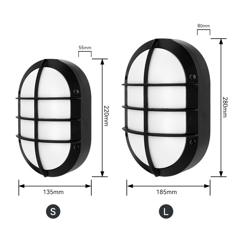 Outdoor IP65 outdoor Oval LED Wall Lamp 9W 12W Wall Bulkhead Light e27 outdoor bulkhead