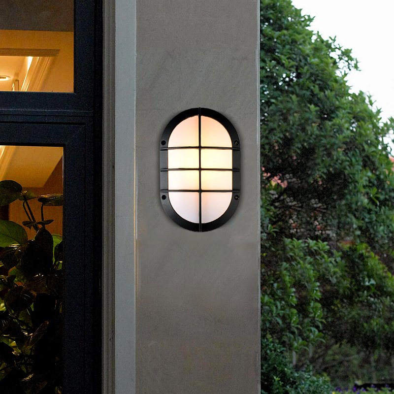 Outdoor IP65 outdoor Oval LED Wall Lamp 9W 12W Wall Bulkhead Light e27 outdoor bulkhead