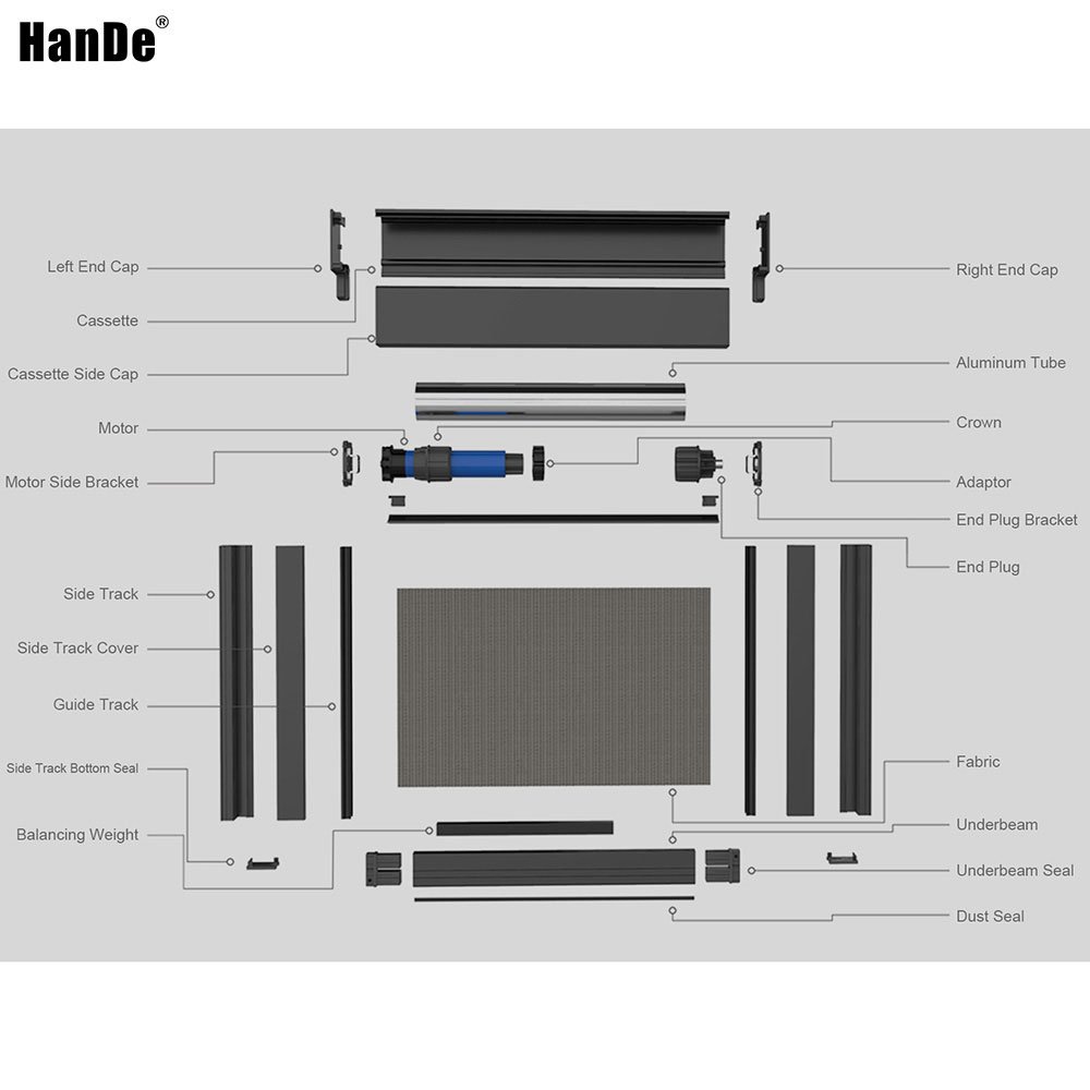 Modern Electric Blackout Zip screen Roller Blinds Eco-friendly Waterproof Outdoor Fabric Zipper Horizontal Blinds