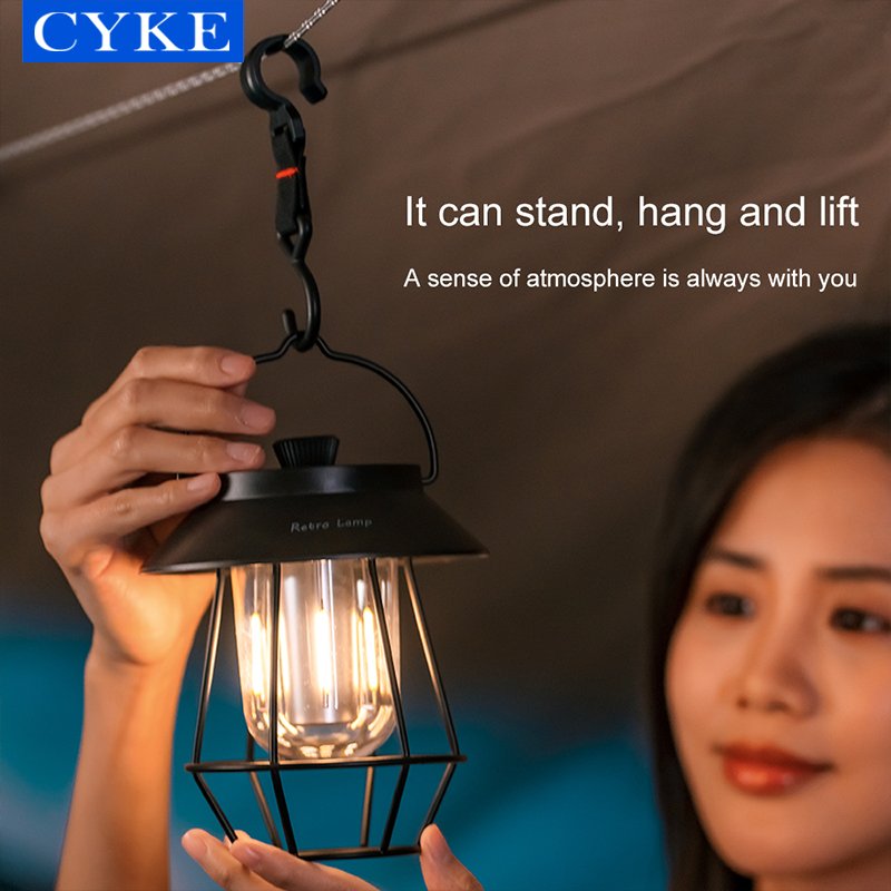 CYKE Vintage Camping Led Lights Rechargeable 5000 Mah Light Outdoor Portable Camp Strip Ceiling Tungsten Lamp DQ308