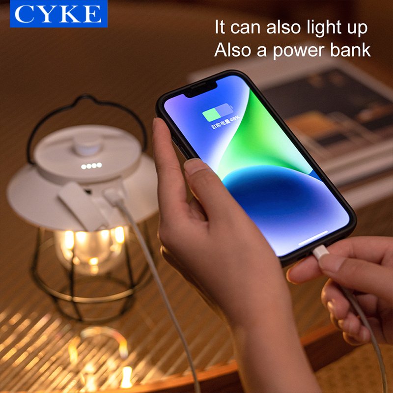 CYKE Vintage Camping Led Lights Rechargeable 5000 Mah Light Outdoor Portable Camp Strip Ceiling Tungsten Lamp DQ308