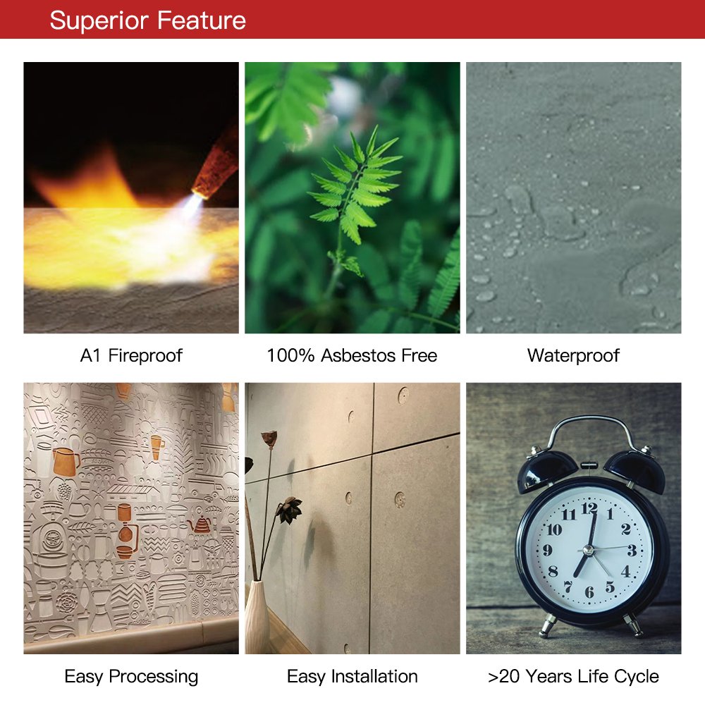 Fire Proof Insulation Water Resistant 1220*2440mm cement Board cheaper price OEM/ODM factory for wall decoration