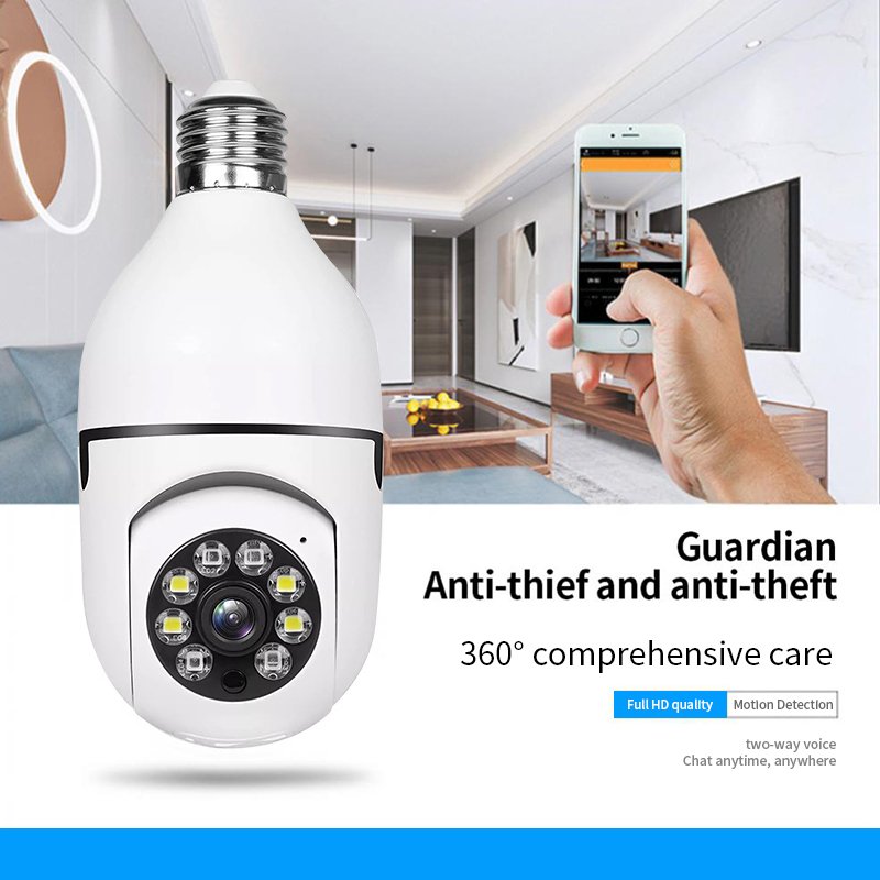 Hot A6 Ceiling Mount Bulb Wireless Bulb Light 1080P 360 degree Mini Camera Home Security WiFi Panoramic Camera Lamp