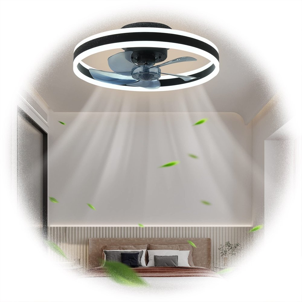 LED ceiling fan with light lamp ceiling fan with led light, Pure copper motor ultra-quiet wind luxury invisible