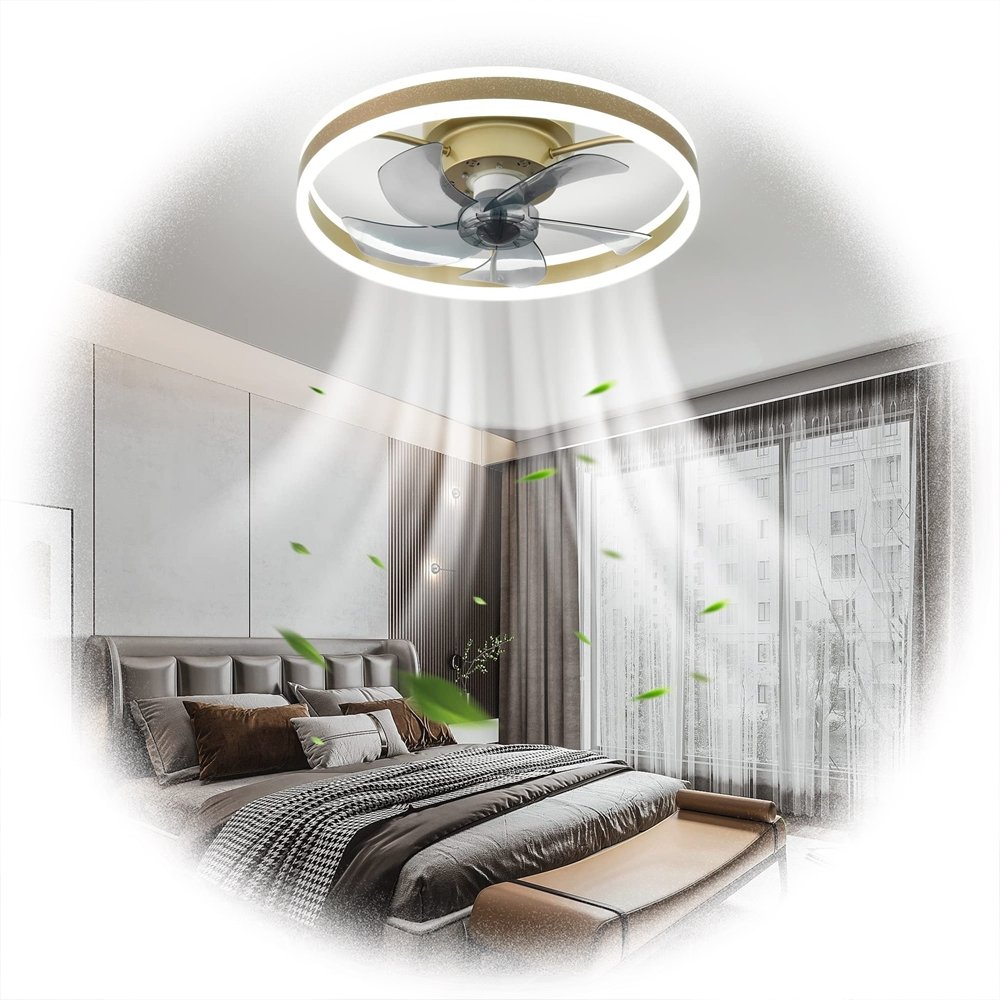 LED ceiling fan with light lamp ceiling fan with led light, Pure copper motor ultra-quiet wind luxury invisible