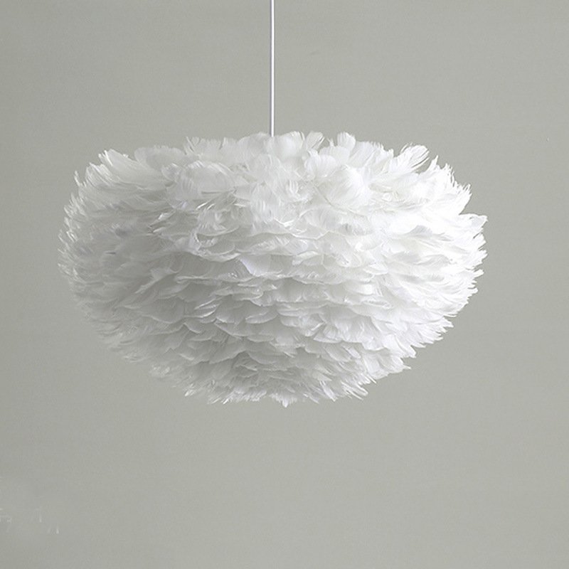 Nordic Feather Pendant Lamp Creative Fairy Hanging Lamp Goose Feather Bedroom Dining Room Loft Chandelier Ceiling Droplight