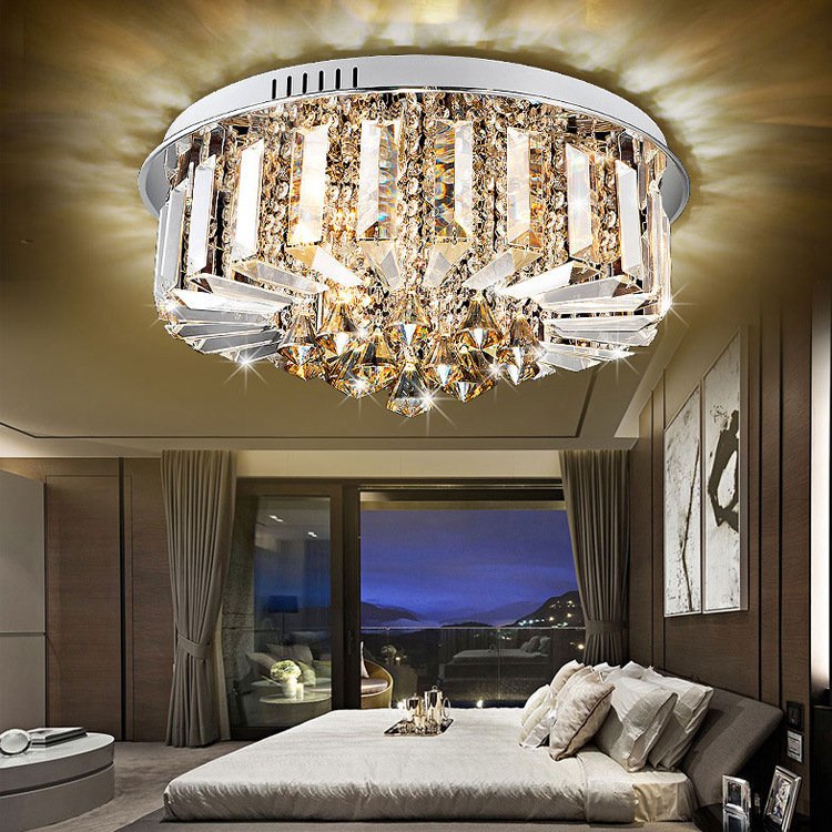 Modern Style Living Room Large Hotel Gold Wedding Luxury Crystal Ceiling Chandeliers LED Crystal Pendant Light