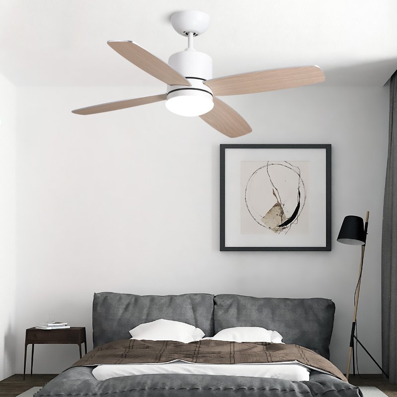 Remote Control Four Plywood Blades fan lamp Pure Copper Motor Electric Large Outdoor Led Ceiling Fans with Light