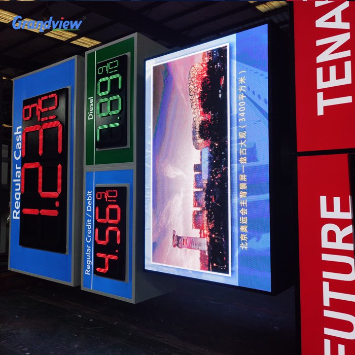 Exterior Waterproof Ground stand lighting signage led advertising shopping mall pylon sign