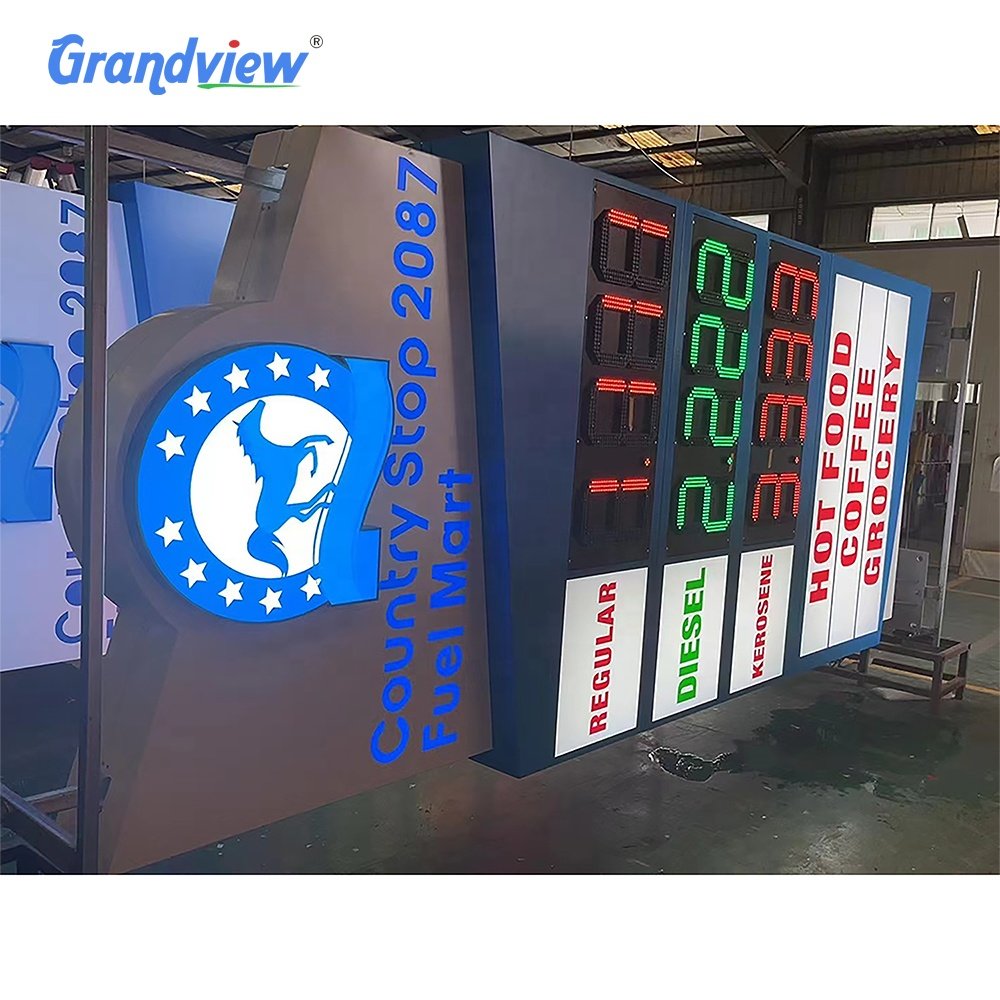 Exterior Waterproof Ground stand lighting signage led advertising shopping mall pylon sign