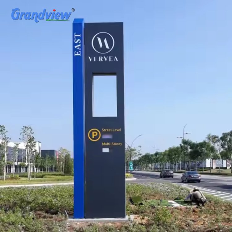 Exterior Waterproof Ground stand lighting signage led advertising shopping mall pylon sign