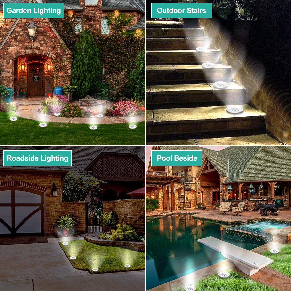 New 12 Led solar garden disk light IP67 waterproof solar lawn deck light warm white outdoor solar ground light for pathway,patio