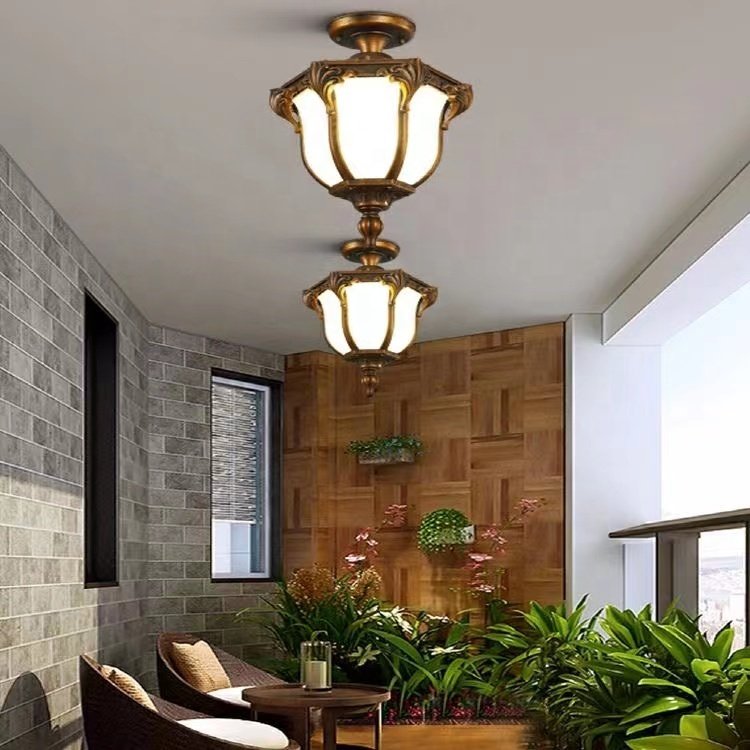 Outdoor ceiling light waterproof IP65 hotel balcony villa garden corridor decoration in European and American pendant