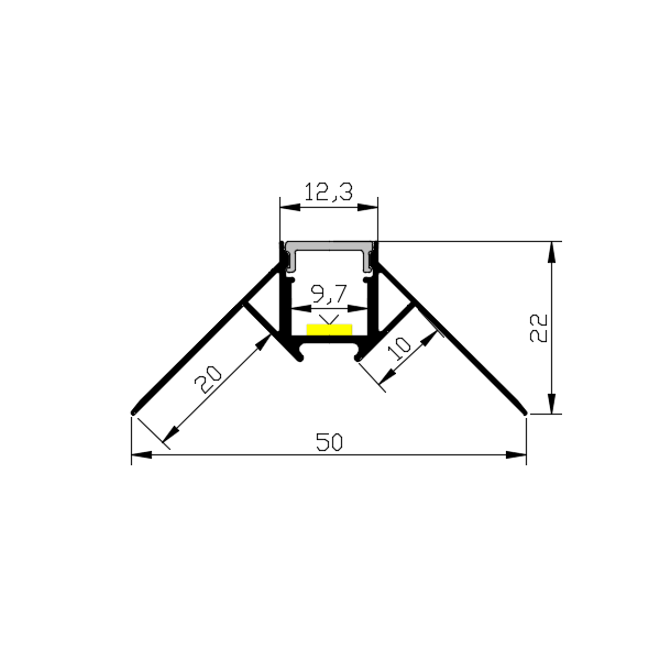 Black LED Linear Light Aluminium Profile Pre-Built Finish Recessed Ceiling Lace Linear Light with Lace Punch on Side