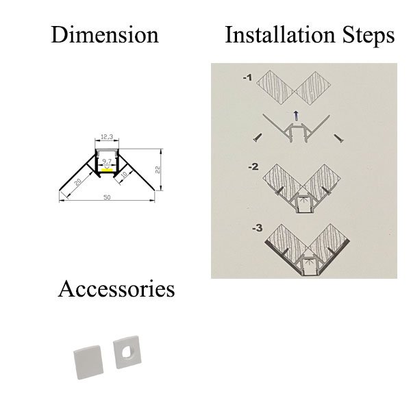 Black LED Linear Light Aluminium Profile Pre-Built Finish Recessed Ceiling Lace Linear Light with Lace Punch on Side